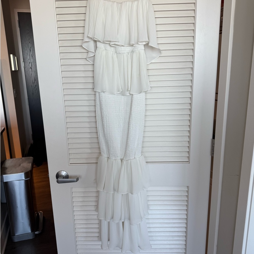JLUXLABEL Ivory Casa Blanca Ruffle Dress